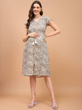Bestie Olive Green Floral Printed Rayon Maternity Dress Bestie Olive Green Floral Printed Rayon Maternity Dress