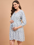 Shine On Paisley Printed White Rayon Button Down Maternity Dress Shine On Paisley Printed White Rayon Button Down Maternity Dress