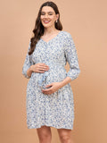 Shine On Paisley Printed White Rayon Button Down Maternity Dress Shine On Paisley Printed White Rayon Button Down Maternity Dress