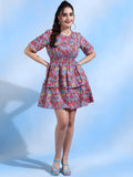 Isabella Pink Floral Printed 100% Linen Dress Isabella Pink Floral Printed 100% Linen Dress