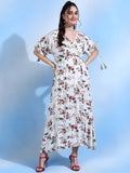 Carly White Floral Maxi Dress with Tassel Details Carly White Floral Maxi Dress with Tassel Details