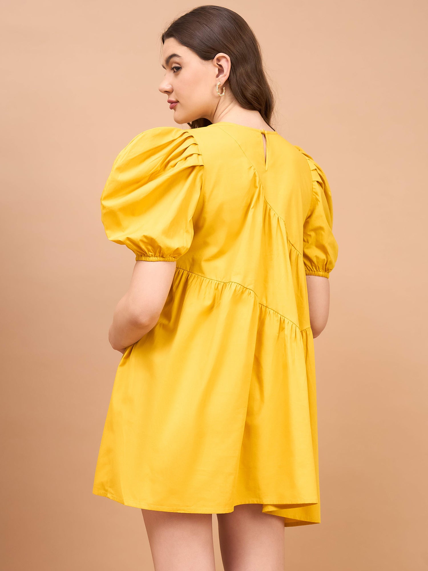 24 Karat Yellow Cotton Womens Nursing Maternity Dress with Hidden Nursing Features 24 Karat Yellow Cotton Womens Nursing Maternity Dress with Hidden Nursing Features