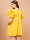 24 Karat Yellow Cotton Womens Nursing Maternity Dress with Hidden Nursing Features 24 Karat Yellow Cotton Womens Nursing Maternity Dress with Hidden Nursing Features