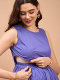 Mommy Unicorn Purple Cotton Womens Nursing Maternity Dress with Hidden Nursing Feature Mommy Unicorn Purple Cotton Womens Nursing Maternity Dress with Hidden Nursing Feature