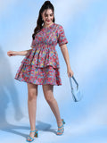 Isabella Pink Floral Printed 100% Linen Dress Isabella Pink Floral Printed 100% Linen Dress