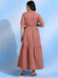 Scarlett Tier Maxi Dress with Collar and Belt for Women Scarlett Tier Maxi Dress with Collar and Belt for Women