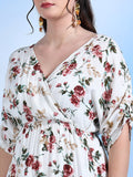 Carly White Floral Maxi Dress with Tassel Details Carly White Floral Maxi Dress with Tassel Details