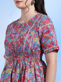 Isabella Pink Floral Printed 100% Linen Dress Isabella Pink Floral Printed 100% Linen Dress