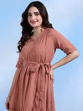 Scarlett Tier Maxi Dress with Collar and Belt for Women Scarlett Tier Maxi Dress with Collar and Belt for Women