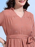 Scarlett Tier Maxi Dress with Collar and Belt for Women Scarlett Tier Maxi Dress with Collar and Belt for Women