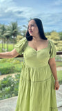 Pistachio Pista Green Cotton Womens Nursing Maternity Dress with Hidden Nursing Features Pistachio Pista Green Cotton Womens Nursing Maternity Dress with Hidden Nursing Features