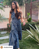 Syaahee Indigo Indo-Western Womens Dress with High Low Hem for Festive Wear Syaahee Indigo Indo-Western Womens Dress with High Low Hem for Festive Wear