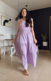 Love Stone Lavender Cotton Schiffli Tier Maternity Dress Love Stone Lavender Cotton Schiffli Tier Maternity Dress