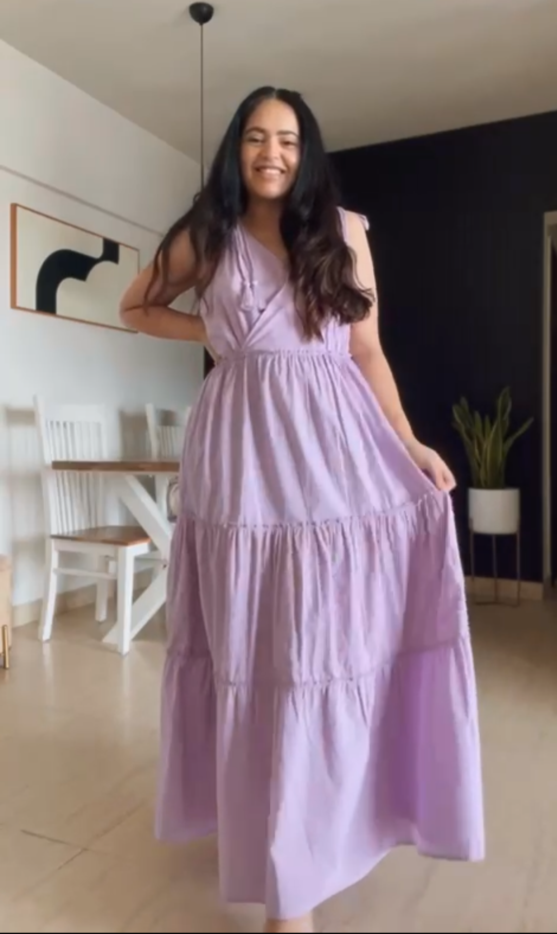 Love Stone Lavender Cotton Schiffli Tier Maternity Dress Love Stone Lavender Cotton Schiffli Tier Maternity Dress