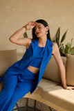 Girl Power Formal Blue Blazer Co-ord Set for Women Girl Power Formal Blue Blazer Co-ord Set for Women