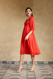 Fierce Red Midi Party Dress for Women Fierce Red Midi Party Dress for Women