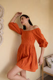 Thank U Next Rust Schiffli Mini Summer Dress for Women Thank U Next Rust Schiffli Mini Summer Dress for Women