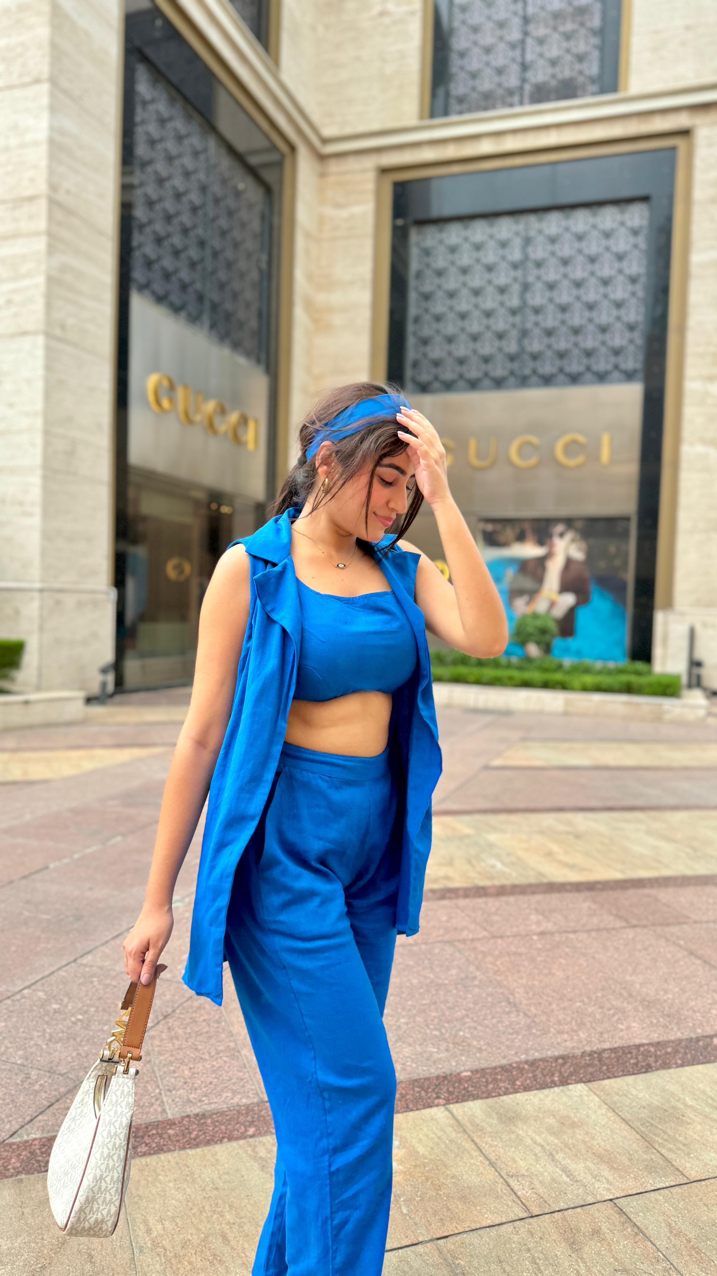 Girl Power Formal Blue Blazer Co-ord Set for Women Girl Power Formal Blue Blazer Co-ord Set for Women