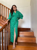 Worthy Green Floral Kimono Vacay Dress for Women Worthy Green Floral Kimono Vacay Dress for Women