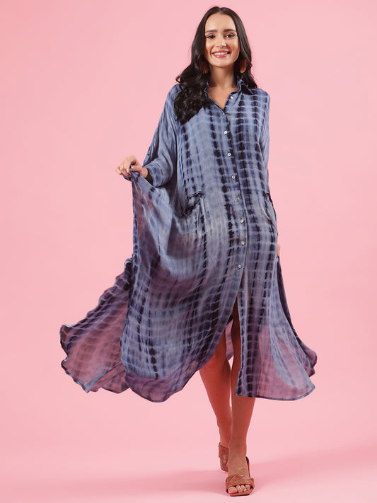 Pink City Womens Shibori Tie and Dye Kaftan Button Down Summer Dress Online