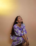 Bora Bora Lavender Floral Print Womens Casual Midi Dress Bora Bora Lavender Floral Print Womens Casual Midi Dress