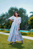 Nancy Pastel Strips Yarn Dyed Maxi Dress with Tie Detail Nancy Pastel Strips Yarn Dyed Maxi Dress with Tie Detail