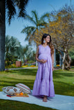 Love Stone Lavender Cotton Schiffli Tier Maternity Dress Love Stone Lavender Cotton Schiffli Tier Maternity Dress