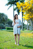 Shine On Paisley Printed White Rayon Button Down Maternity Dress Shine On Paisley Printed White Rayon Button Down Maternity Dress