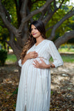 Be Mine Off White Cotton Striped Embroidery Shirt Maternity Dress Be Mine Off White Cotton Striped Embroidery Shirt Maternity Dress