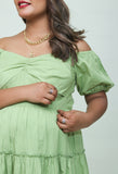 Pistachio Pista Green Cotton Womens Nursing Maternity Dress with Hidden Nursing Features Pistachio Pista Green Cotton Womens Nursing Maternity Dress with Hidden Nursing Features