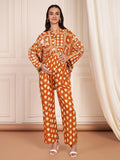 Juliet Cotton Rust Printed Maternity Co-ord Set with Smocking in Pants