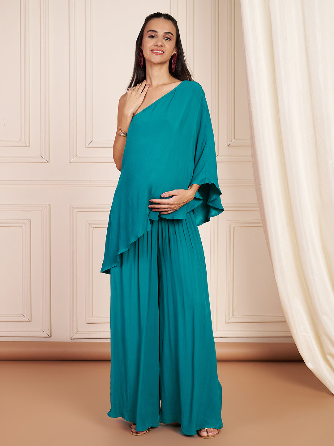 Petra Teal Green Maternity Bump Friendly Party Co-ord Set with Nursing Shadesofsabi Petra Teal Green Maternity Bump Friendly Party Co-ord Set with Nursing Shadesofsabi