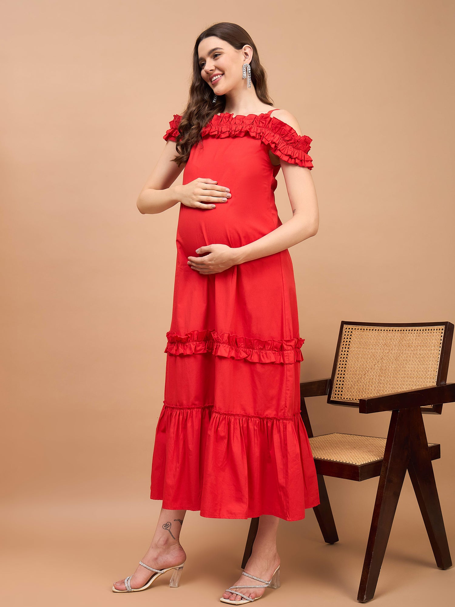 Cherry on the Cake Red Cotton Womens Nursing Maternity Dress with Hidd Shadesofsabi Cherry on the Cake Red Cotton Womens Nursing Maternity Dress with Hidd Shadesofsabi
