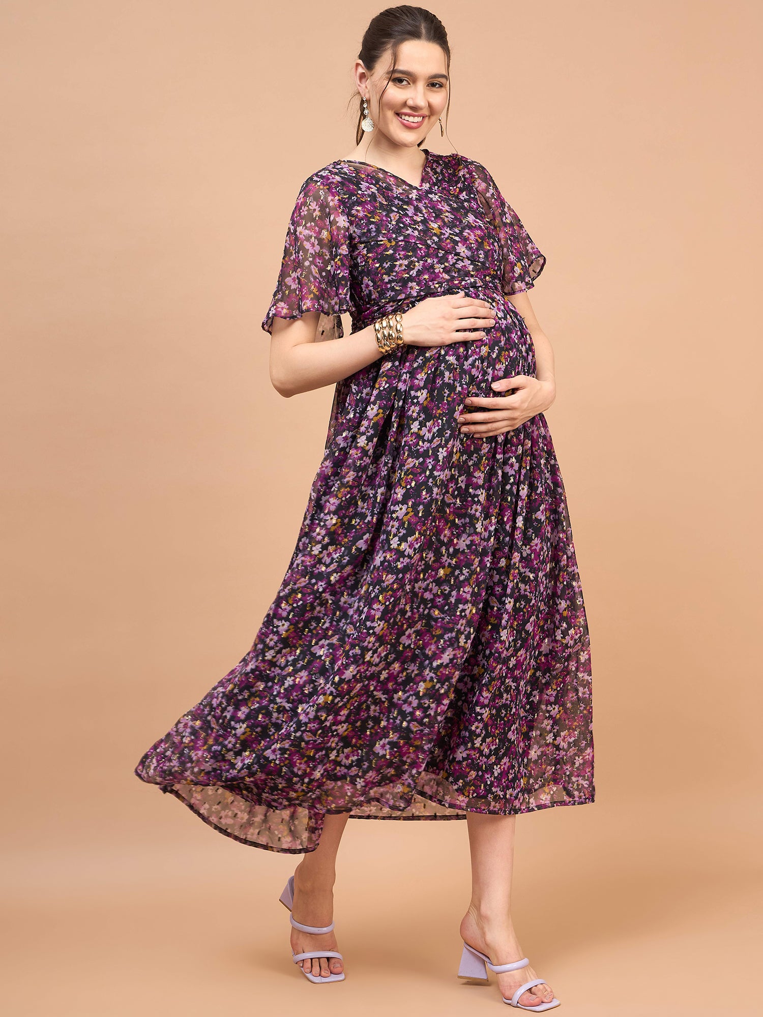 Vanessa Floral Maternity Party Nursing Dress for Women