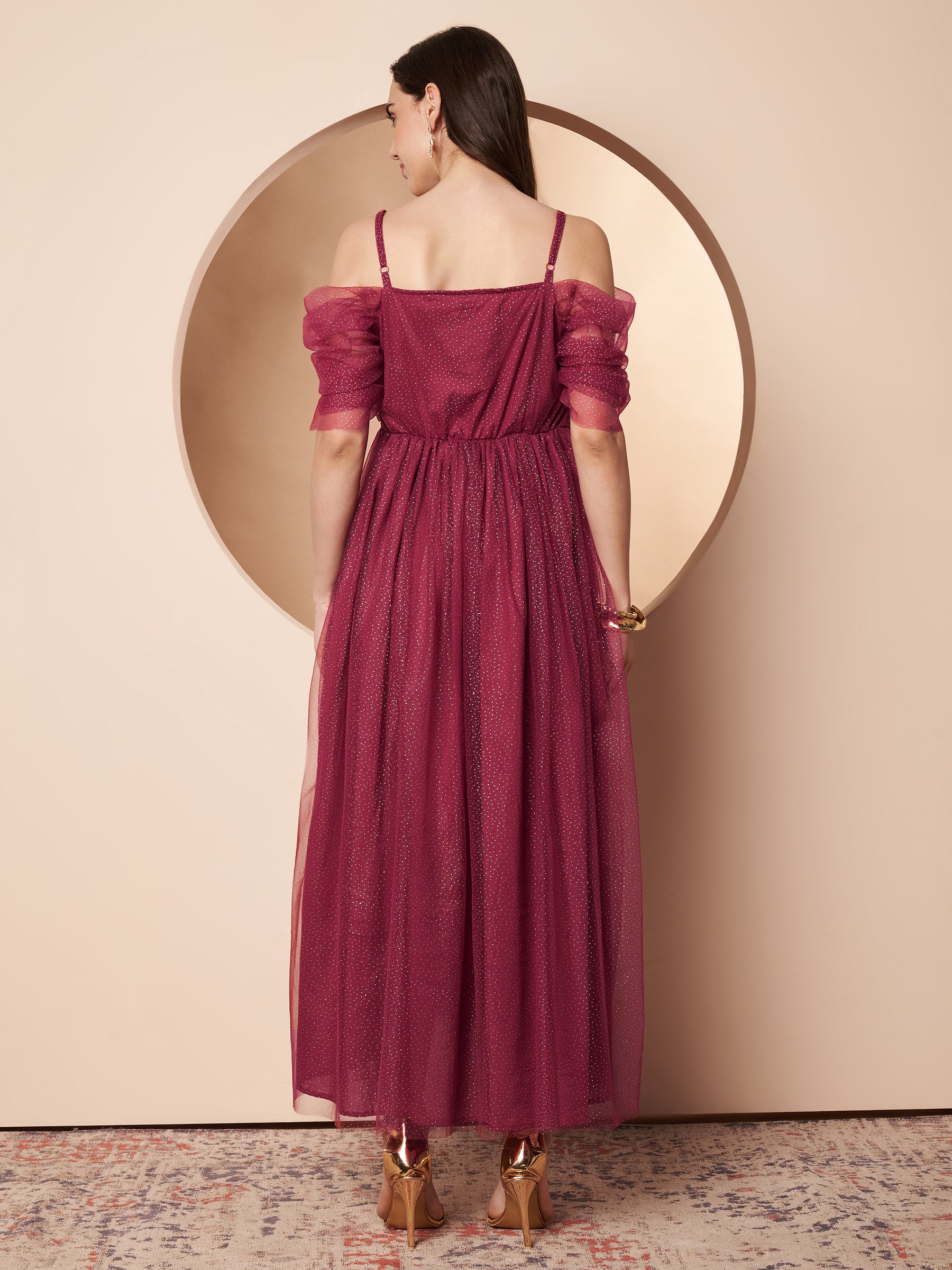 Rebecca Mesh Maternity Nursing Party Dress for Women