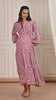 Rosalie Pink Floral Printed Maxi Dress With Hidden Nursing Feature For Women