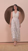 Badass Womens White Indo Western Party Jumpsuit with Embroidery