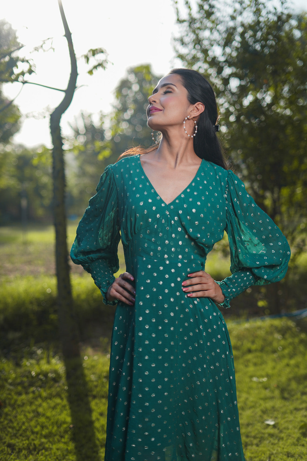 green lurex dress Zeynep Tosun LUREX TULLE MAXI DRESS IN GREEN