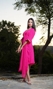 Rani Hot Pink Leheriya Dress