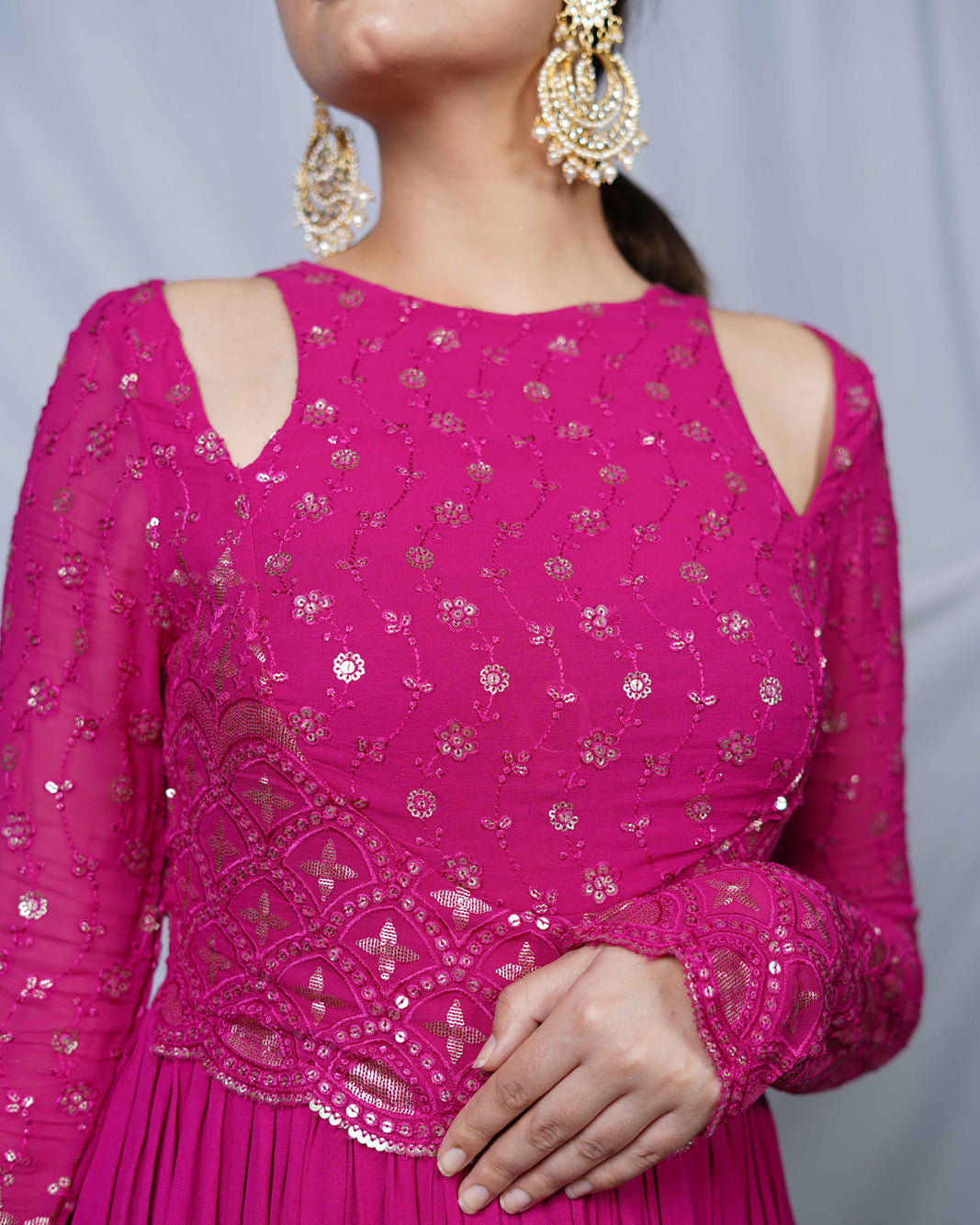 hot pink indo western dress Hot Pink Classic Indo Western Dress Gracious You