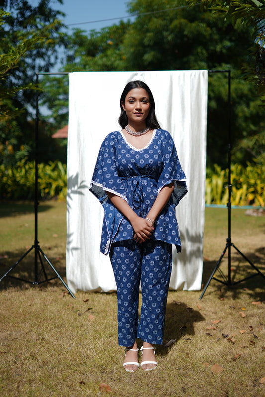 Prithvi Indigo Kaftan Set