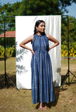 Neelam Indigo Halter Maxi Dress