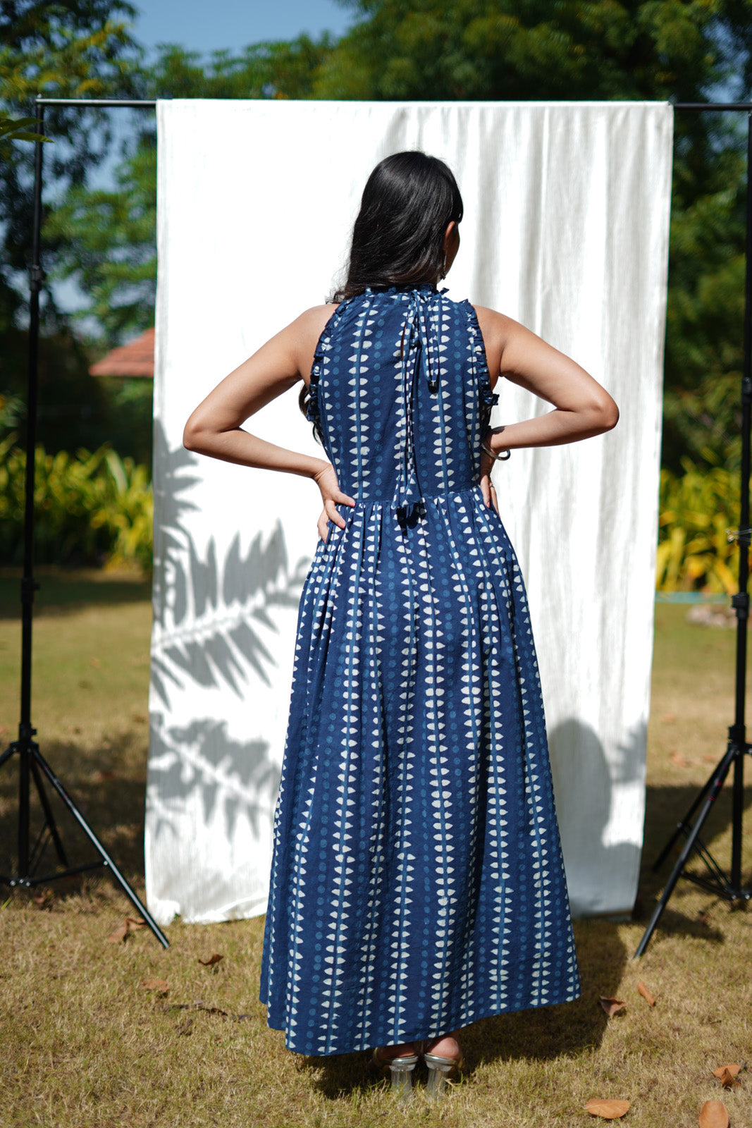 Neelam Indigo Halter Maxi Dress